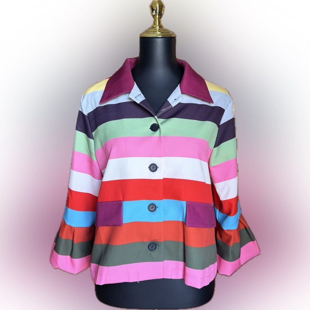 Colorful Striped Women's Blazer